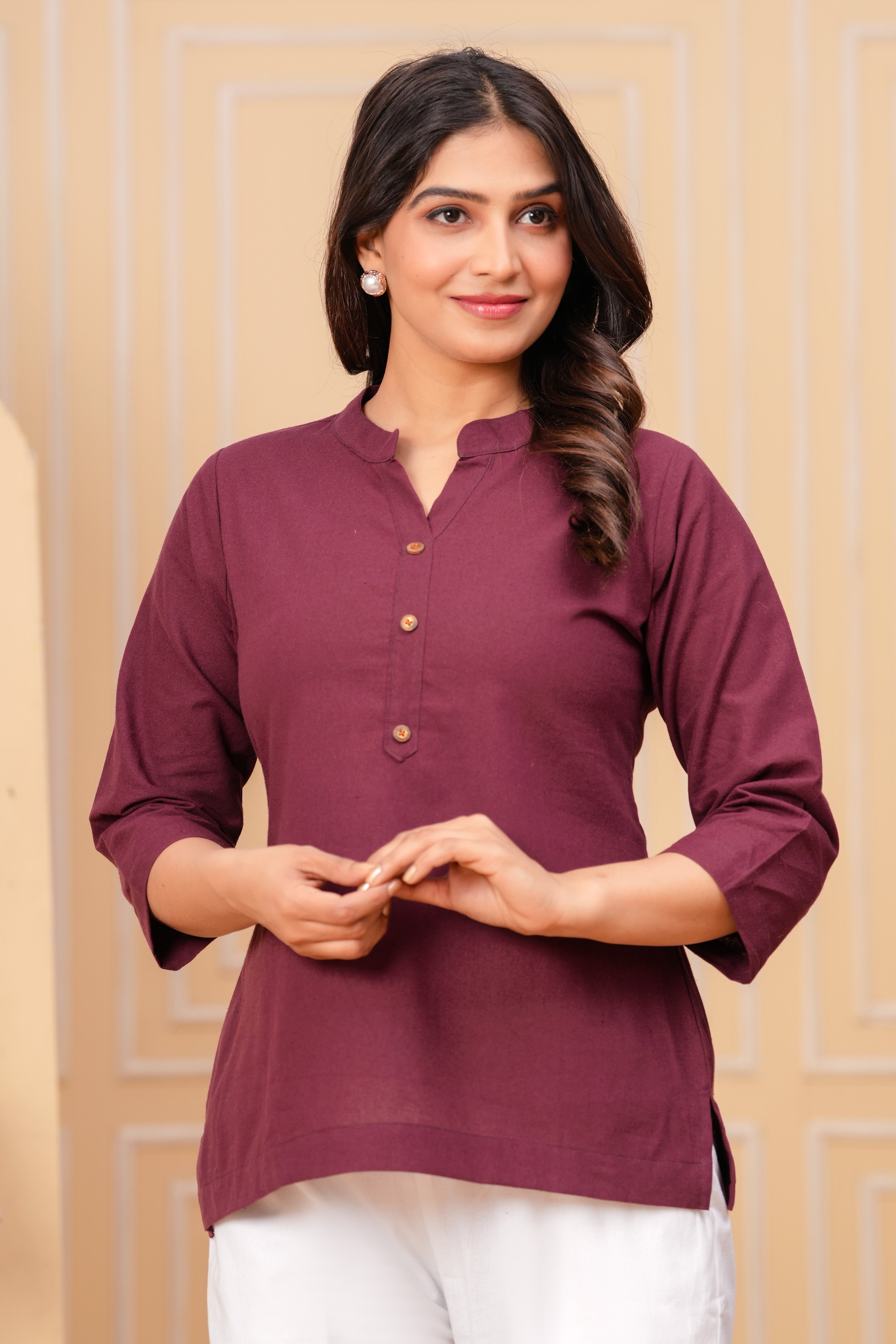 Linen Solid Short Kurta